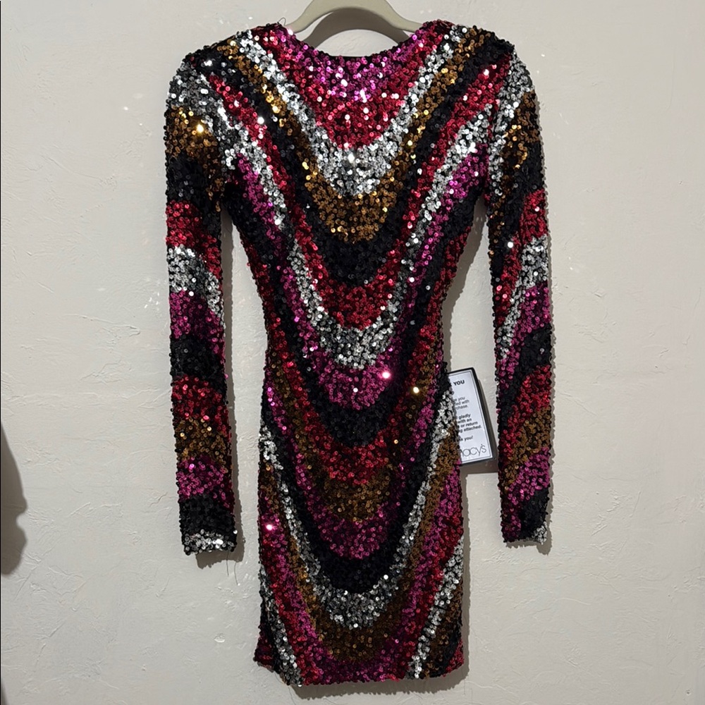 Sequin Multicolor Dress xs Backless